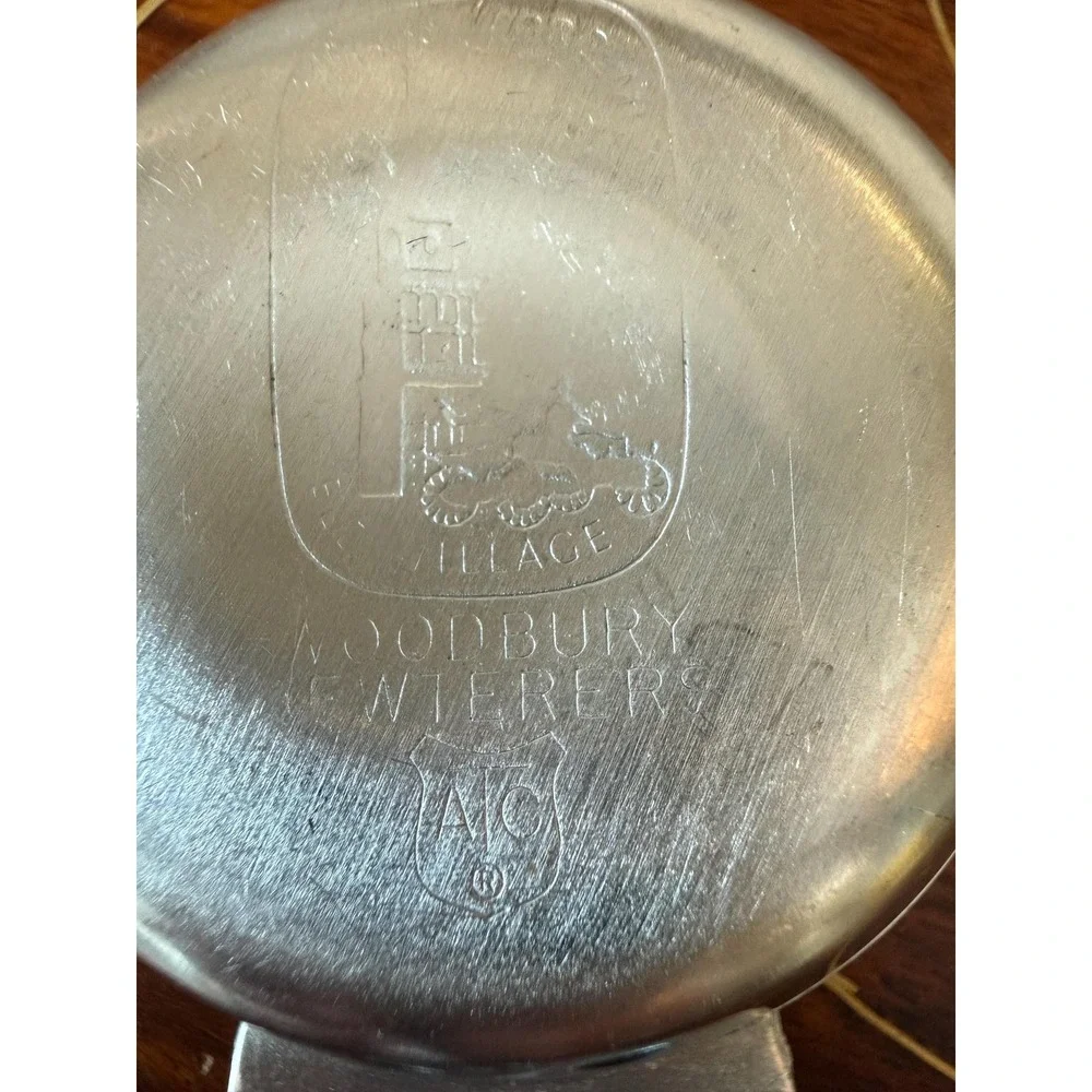 Vintage Woodbury‎ Pewter Salt Cellar with Spoon, 2.25